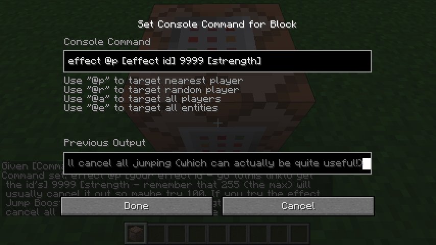 Effect in Command Block